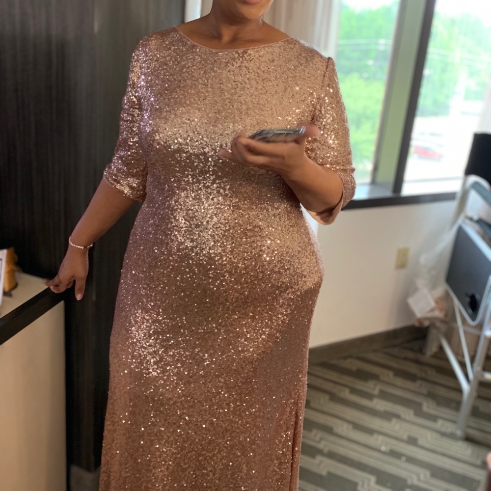 Rose Gold Sequin Bridesmaid Dress